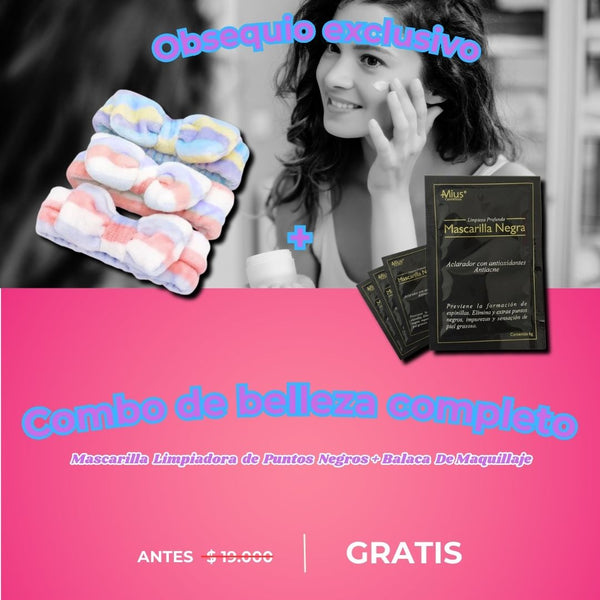 COMBO PREMIUM BALLACA DE MAQUILLAJE + MASCARILLA LIMPIADORA - Vivancolombia