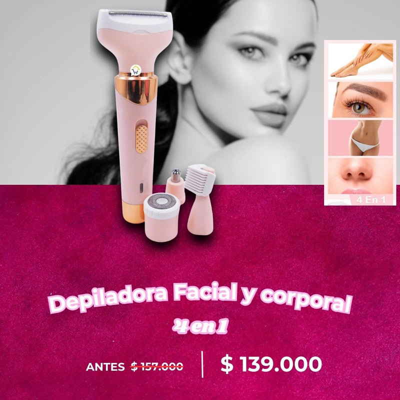 Depiladora Facial y Corporal 4 en 1 – Suavidad sin dolor en minutos - Vivancolombia