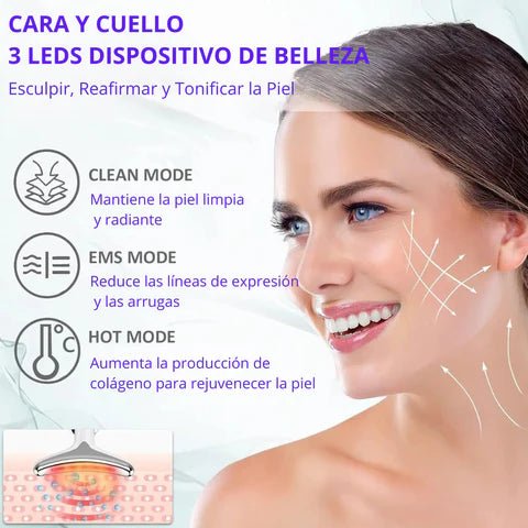 Masajeador Facial LED con Vibración - Rejuvenated Skin® - Vivancolombia