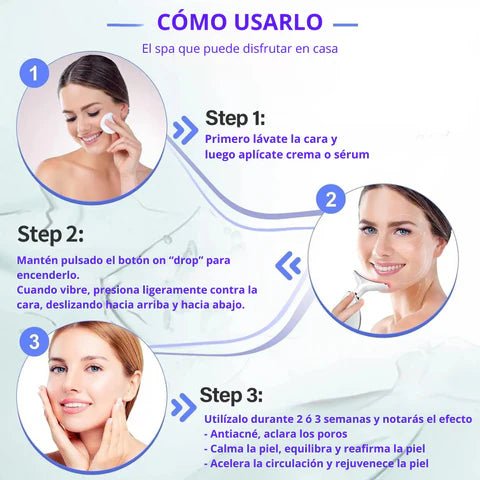 Masajeador Facial LED con Vibración - Rejuvenated Skin® - Vivancolombia